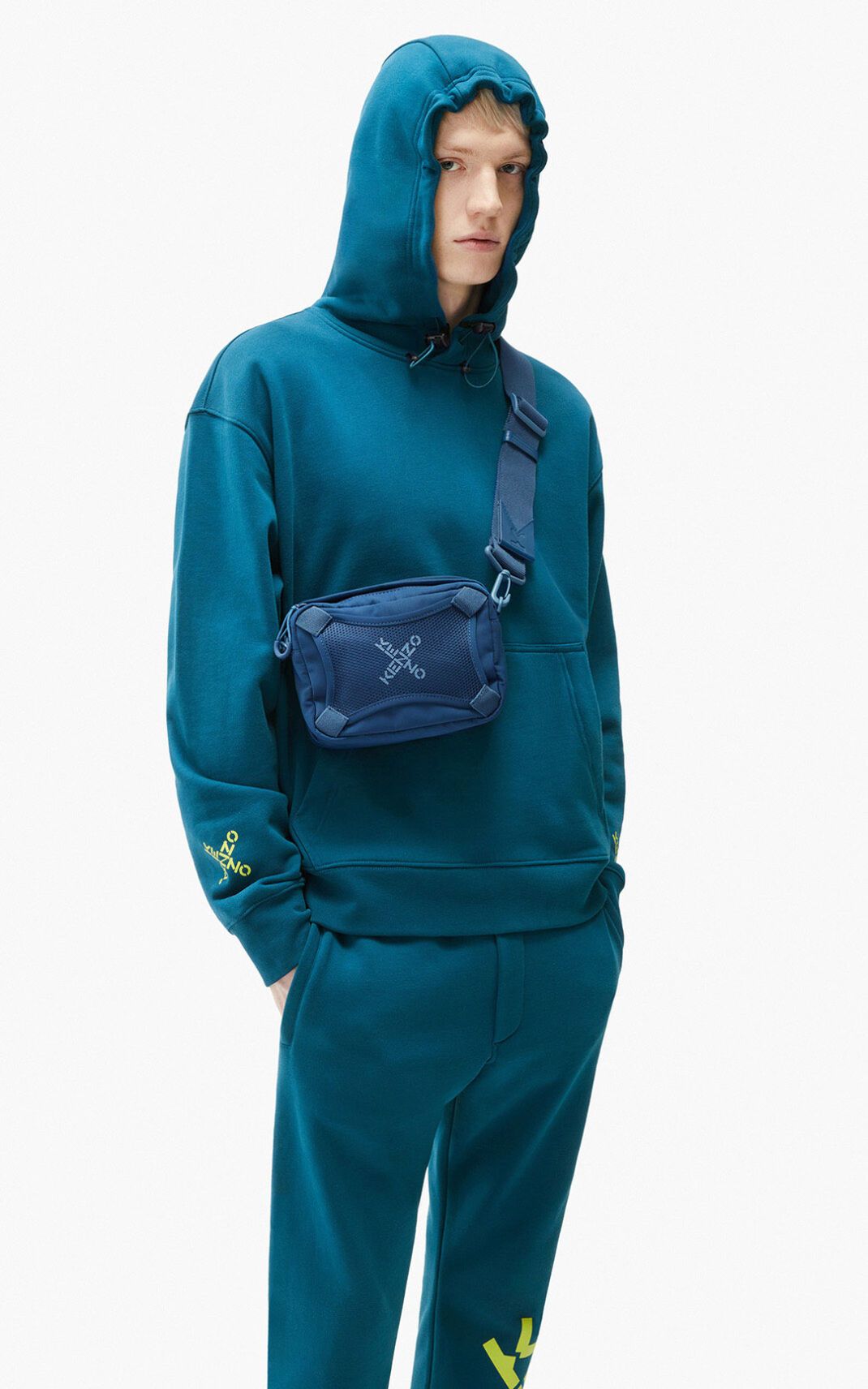 Kenzo Sport Little X Shoulder Bag Dark Blue For Mens 3824NUOCA